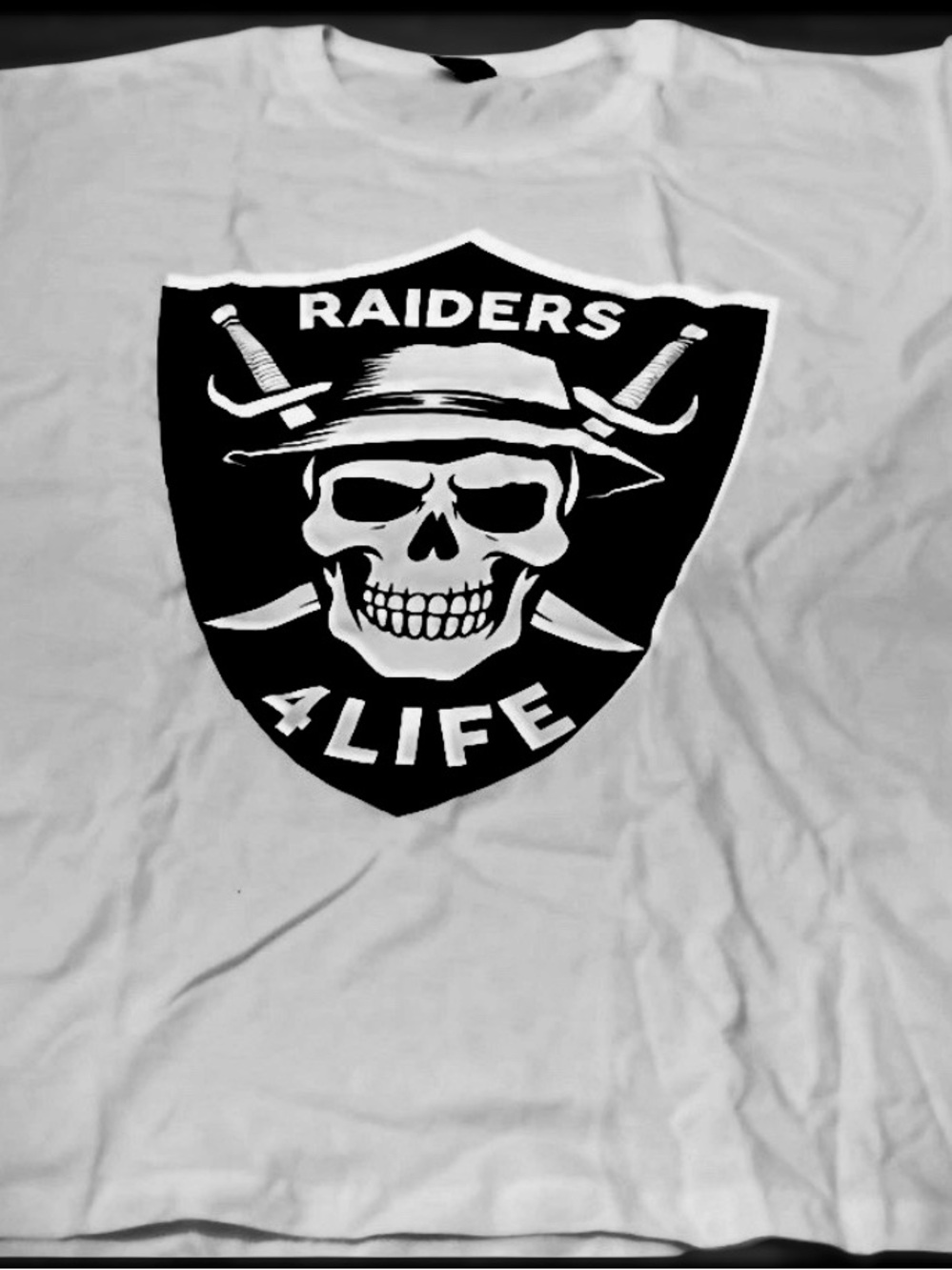 Raiders Skull Graphic White Men's T-Shirt